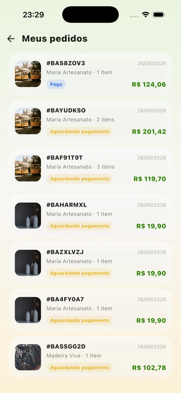 App - meus pedidos