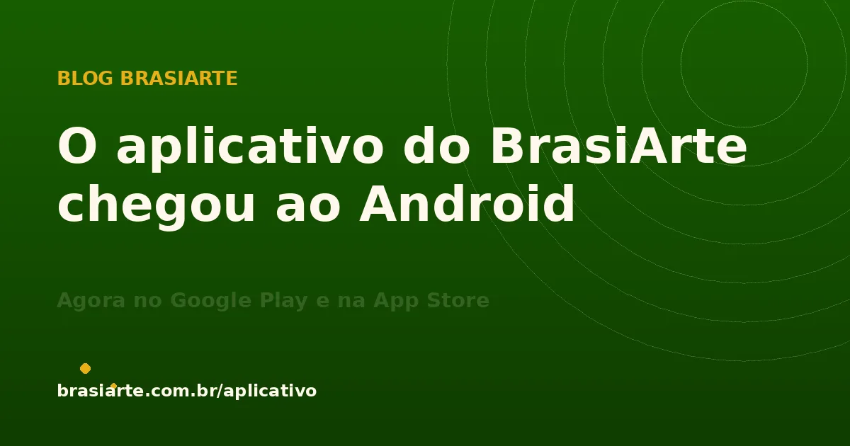 Capa do anúncio do aplicativo BrasiArte para Android