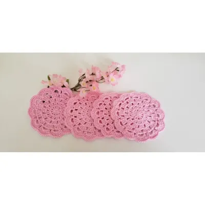 Descanso de Copos Diversas Cores (04 unidades) Variações 2 - artesanato de Mari Crochê feito com carinho!