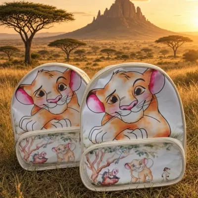 Mochila com bolso - artesanato de Vanessa Duarte Personalizados