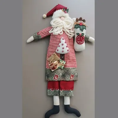 Papai Noel de tecido. Enfeite de Natal. G - artesanato de Flor Seca Casa e Ambiente