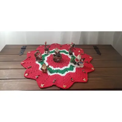 Centro de Mesa em Crochê Natal - artesanato de Mari Crochê feito com carinho!