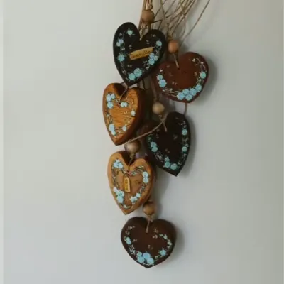 Penca de corações Hortênsia - Decoração Afetiva - artesanato de Flor Seca Casa e Ambiente