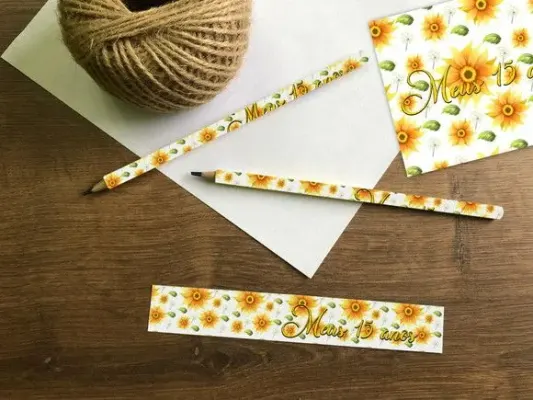 Lápis Girassol Personalizado - artesanato de Mi Papelaria Criativa