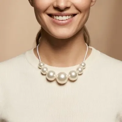 Colar em pérolas - artesanato de Abbracio Bijoux