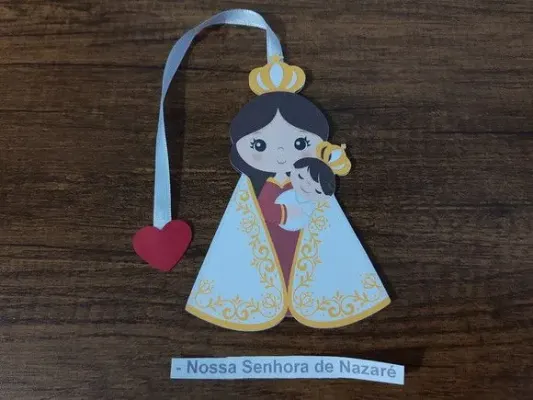 Marcador de Página 10 cm - Nossa Senhora de Nazaré - artesanato de Emejhu Personalizados