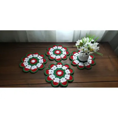 Jogo de Toalhinhas Natalina em Crochê - artesanato de Mari Crochê feito com carinho!