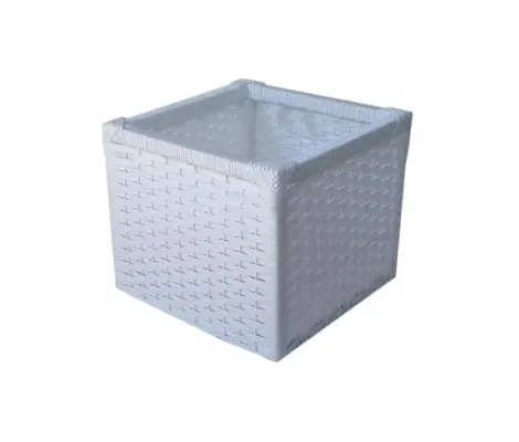 Cesto Sintético Branco 40x40x30 - artesanato de Mundo Urbano