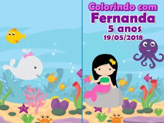 Revista colorir Sereia fundo do mar 14x10 - artesanato de PAPCRIE