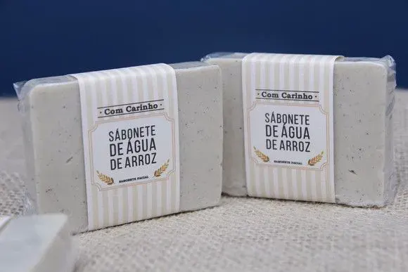 Sabonete Água de Arroz Natural Clareador de Manchas - artesanato de Juliana Biz - casa e bem estar