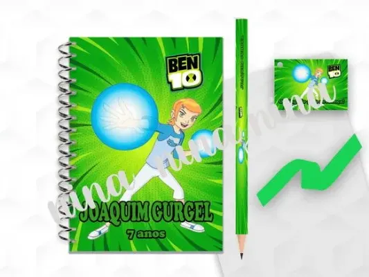 Bloquinho G+lapis Ben 10 Gwen Personalizado - artesanato de creativitybynina