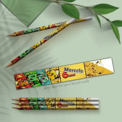 Lápis - Pokemon Personalizado - artesanato de Mi Papelaria Criativa