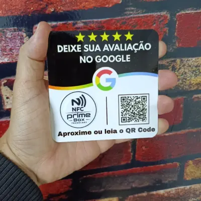 Placa Metálica - Nfc + Qr Code Google 10x10cm - artesanato de PrimeBox