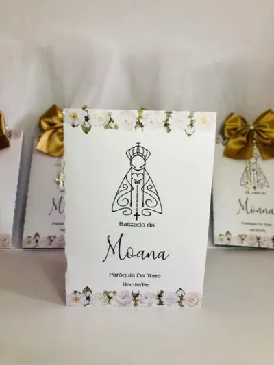 Livro de Orações Luxo com Foto para Batismo - artesanato de Fina Essência Papelaria Personalizada