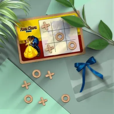 Jogo da Velha - Bela e a Fera Personalizado - artesanato de Mi Papelaria Criativa