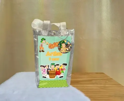 Sacola Transparente Chaves Personalizado - artesanato de Artmanha Lembrancinhas