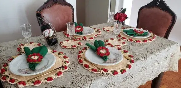 Kit Souplast em Crochê Motivo Framboesa 18 Peças - artesanato de Mari Crochê feito com carinho!