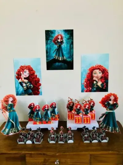Kit Festa Afetiva Mérida Princesa Valente - artesanato de Fina Essência Papelaria Personalizada