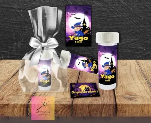 Bolha de Sabão Halloween Personalizada - artesanato de Artmanha Lembrancinhas