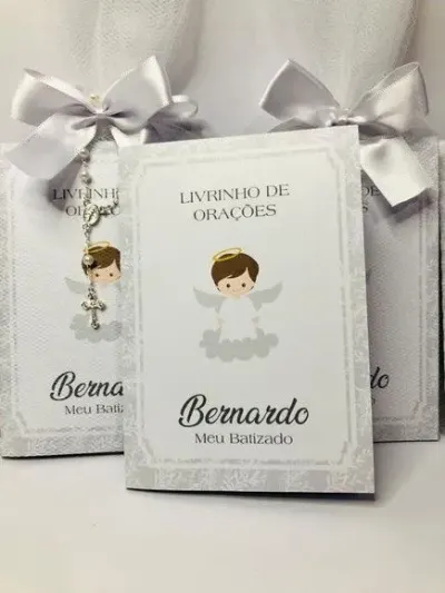 Livro de Orações Luxo com Foto para Batismo - artesanato de Fina Essência Papelaria Personalizada
