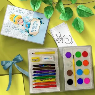 Estojo de Pintura - Cinderela Personalizado - artesanato de Mi Papelaria Criativa