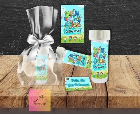 Bolha de Sabão Dia das Criancas Personalizada - artesanato de Artmanha Lembrancinhas