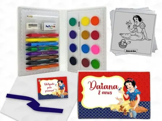 Estojo de Pintura Branca de Neve Personalizado - artesanato de creativitybynina