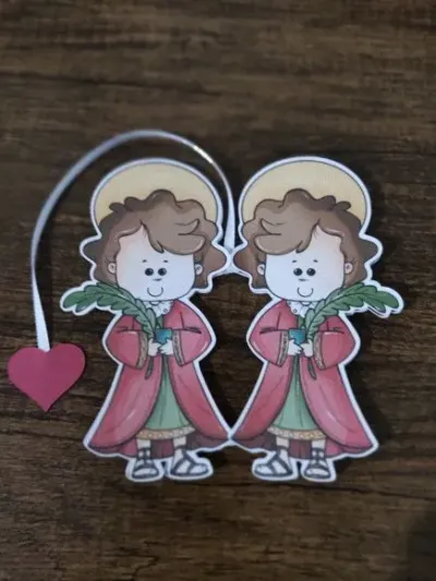 Marcador de Página 08 cm - São Cosme e Damião T - artesanato de Emejhu Personalizados
