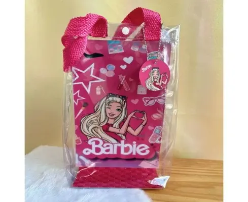 Sacola Transparente Barbie Personalizado - artesanato de Artmanha Lembrancinhas