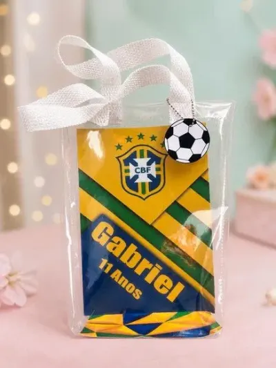 Sacola Transparente Brasil Personalizado - artesanato de Artmanha Lembrancinhas