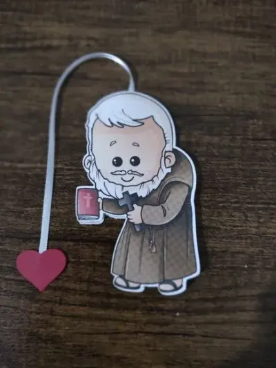 Marcador de Página 08 cm - Frei Damião T - artesanato de Emejhu Personalizados