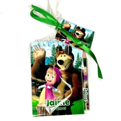 Bloquinho Marsha e o Urso Personalizado - artesanato de Mi Papelaria Criativa