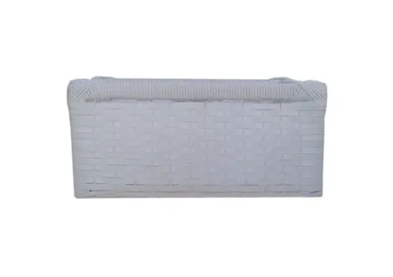 Cesto Sintético Branco 39x28x18 - artesanato de Mundo Urbano