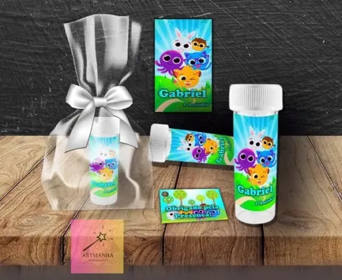 Bolha de Sabão Bolofofos Personalizada - artesanato de Artmanha Lembrancinhas