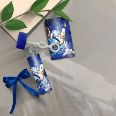Bolha de Sabão - Sonic Personalizado - artesanato de Mi Papelaria Criativa