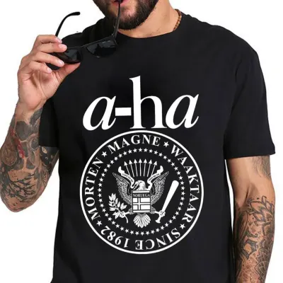 Camiseta camisa banda a-Ha rock new wave anos 80, estampa exclusiva, cores variadas tamanhos unisex - artesanato de Lado B Rock Camisetas
