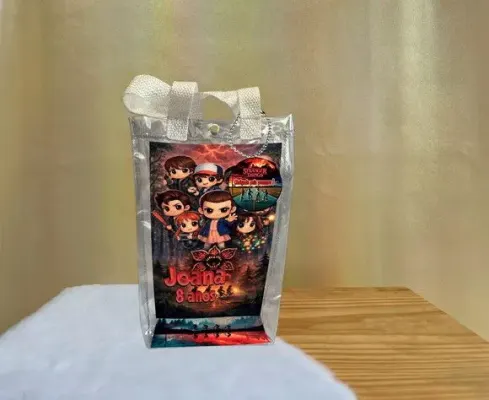 Sacola Transparente Stranger Things Personalizado - artesanato de Artmanha Lembrancinhas