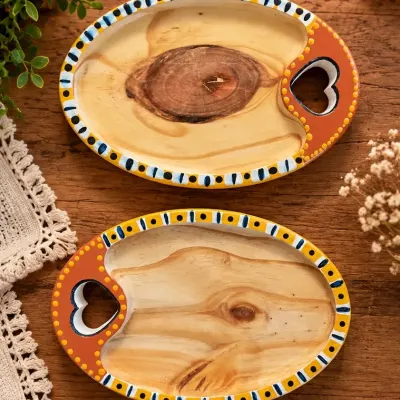Petisqueira pequena oval - artesanato de Podentrar