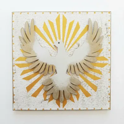 Quadro Divino Dourado - artesanato de Estudio Bananeira