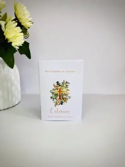 Mini Livro de Orações 7x10 - artesanato de Fina Essência Papelaria Personalizada