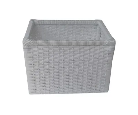 Cesto Organizador Branco 50x28x30 - artesanato de Mundo Urbano