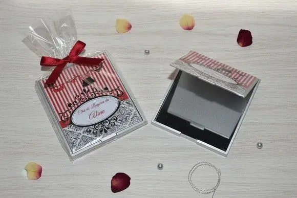 Lembrancinha Espelho - Chá de Lingerie Personalizado - artesanato de Mi Papelaria Criativa