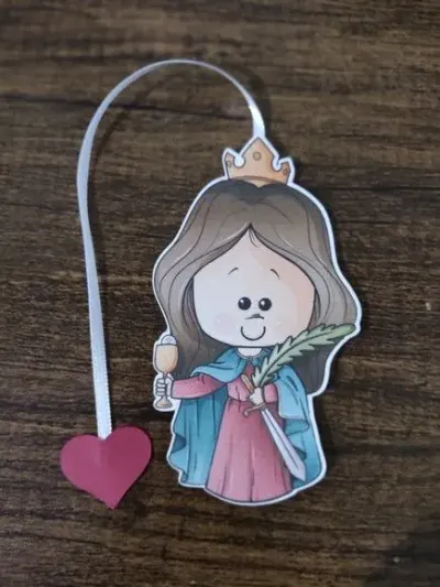 Marcador de Página 08 cm - Santa Bárbara T - artesanato de Emejhu Personalizados