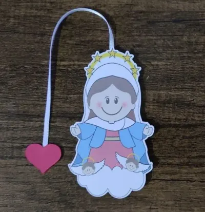 Marcador de Página 10cm - Nossa Senhora da Assunção - artesanato de Emejhu Personalizados