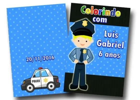 Revista para colorir policial 14x10 - artesanato de PAPCRIE
