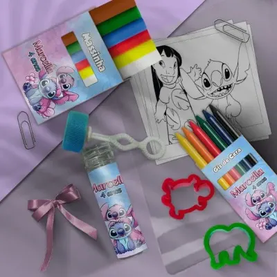 Kit Massinha Infantil - Stitch Personalizado - artesanato de Mi Papelaria Criativa