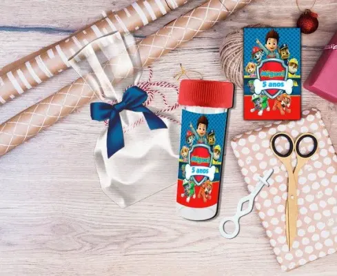 Bolha de Sabão Patrulha Canina Personalizada - artesanato de Artmanha Lembrancinhas