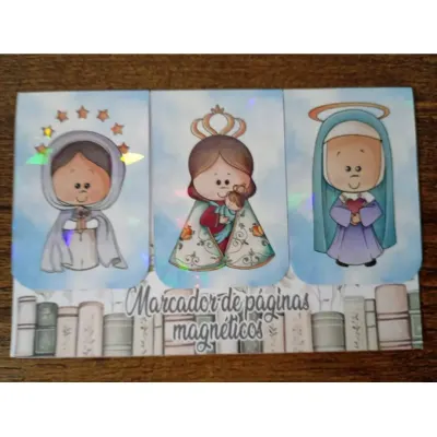 Marcador de Página Magnético Kit 3 "3 Marias" - artesanato de Emejhu Personalizados