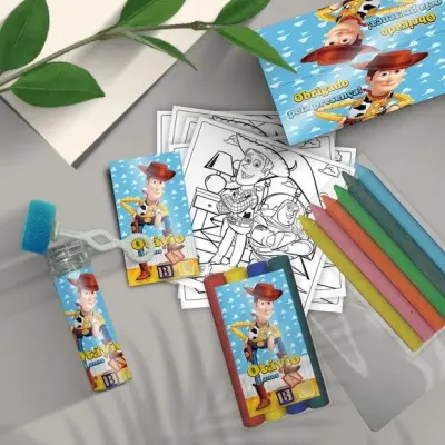 Kit Massinha + Giz + Bolha - Toy Story Personalizado - artesanato de Mi Papelaria Criativa