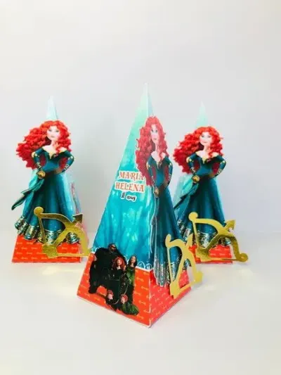 Caixa Cone Mérida Princesa Valente - artesanato de Fina Essência Papelaria Personalizada